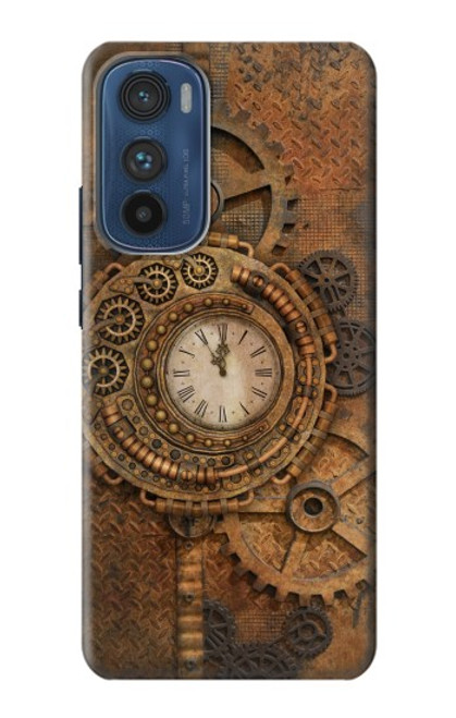 W3401 Clock Gear Steampunk Hard Case and Leather Flip Case For Motorola Edge 30