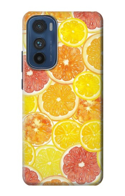 W3408 Lemon Hard Case and Leather Flip Case For Motorola Edge 30