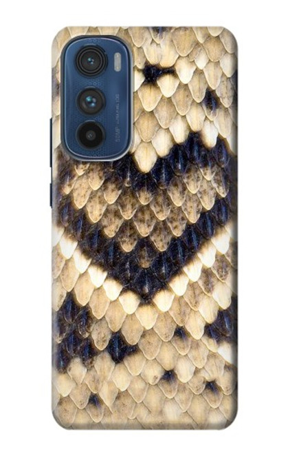 W3417 Diamond Rattle Snake Graphic Print Hard Case and Leather Flip Case For Motorola Edge 30