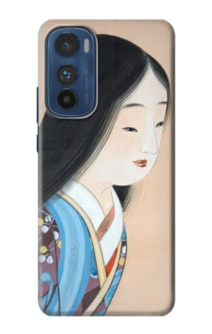 W3483 Japan Beauty Kimono Hard Case and Leather Flip Case For Motorola Edge 30