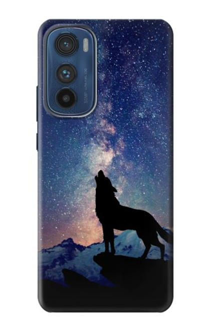 W3555 Wolf Howling Million Star Hard Case and Leather Flip Case For Motorola Edge 30