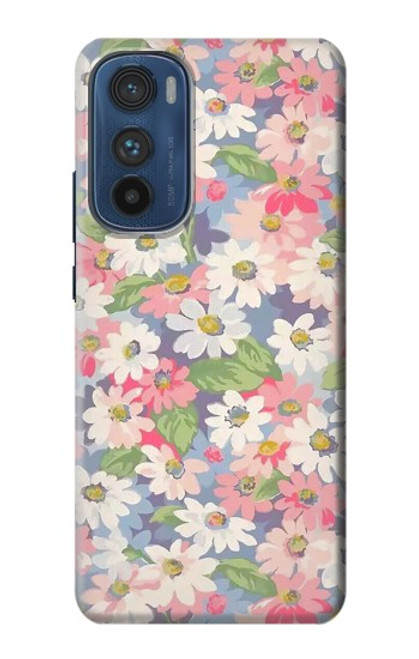 W3688 Floral Flower Art Pattern Hard Case and Leather Flip Case For Motorola Edge 30