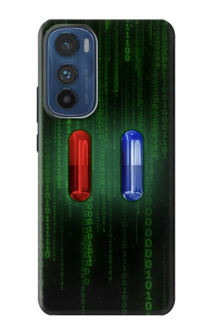 W3816 Red Pill Blue Pill Capsule Hard Case and Leather Flip Case For Motorola Edge 30