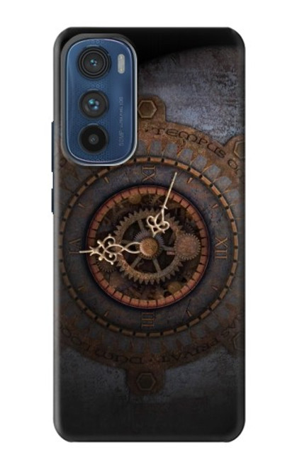 W3908 Vintage Clock Hard Case and Leather Flip Case For Motorola Edge 30