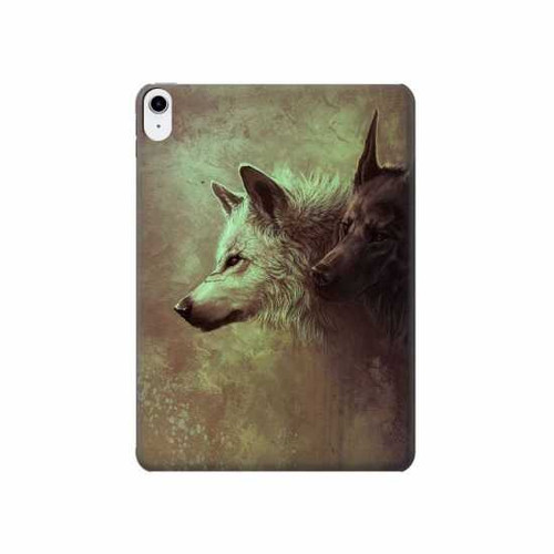 W0931 White Black Wolf Tablet Hard Case For iPad 10.9 (2022)