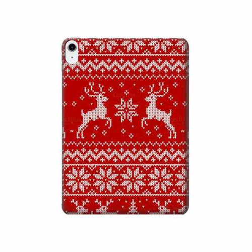 W2835 Christmas Reindeer Knitted Pattern Tablet Hard Case For iPad 10.9 (2022)