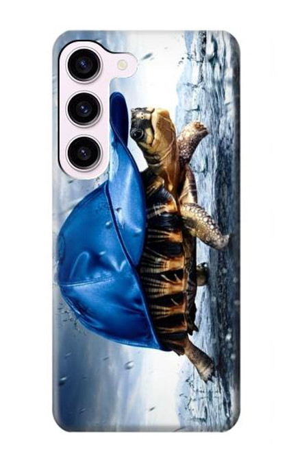 W0084 Turtle in the Rain Hard Case and Leather Flip Case For Samsung Galaxy S23