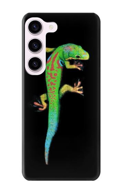 W0125 Green Madagascan Gecko Hard Case and Leather Flip Case For Samsung Galaxy S23