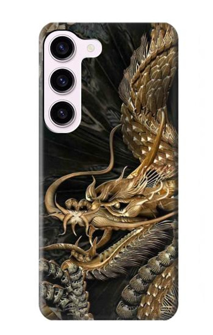 W0426 Gold Dragon Hard Case and Leather Flip Case For Samsung Galaxy S23