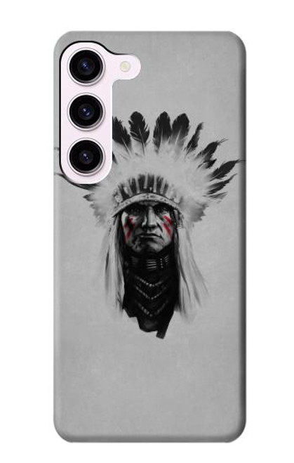 W0451 Indian Chief Hard Case and Leather Flip Case For Samsung Galaxy S23