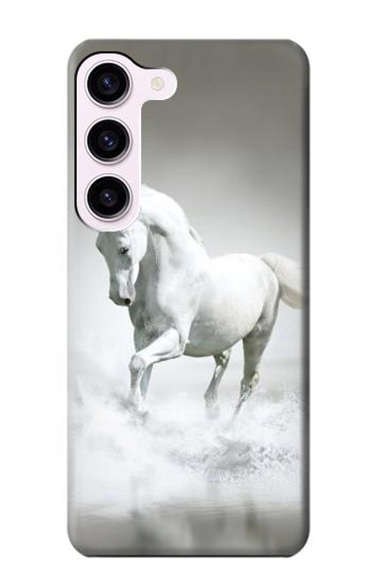 W0932 White Horse Hard Case and Leather Flip Case For Samsung Galaxy S23