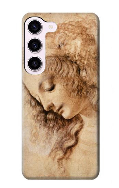 W1045 Leonardo da Vinci Woman's Head Hard Case and Leather Flip Case For Samsung Galaxy S23