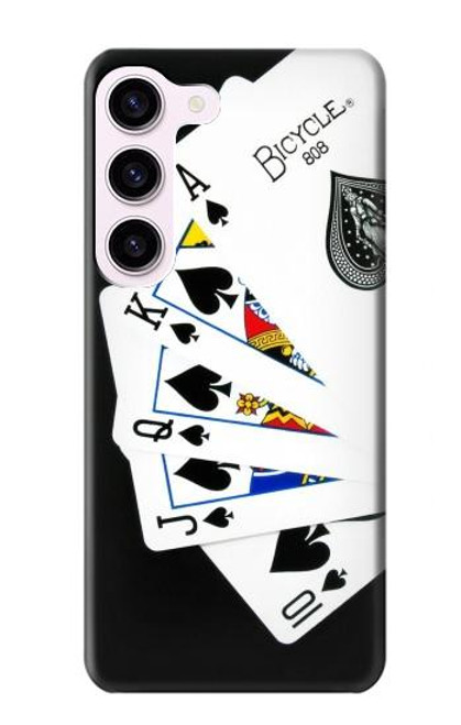 W1078 Poker Royal Straight Flush Hard Case and Leather Flip Case For Samsung Galaxy S23