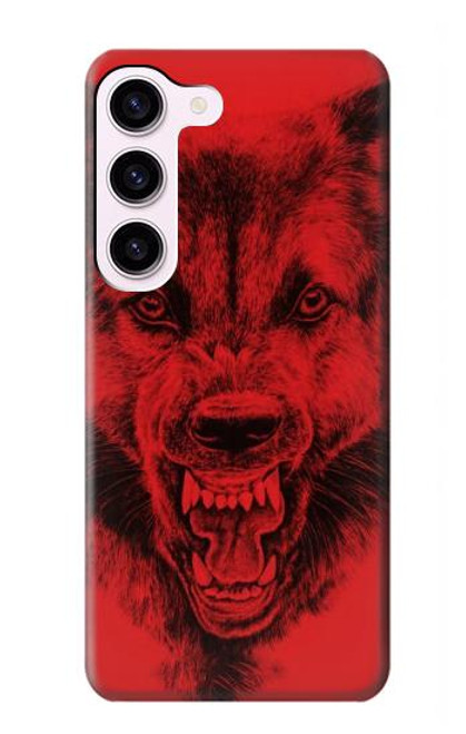 W1090 Red Wolf Hard Case and Leather Flip Case For Samsung Galaxy S23