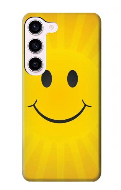 W1146 Yellow Sun Smile Hard Case and Leather Flip Case For Samsung Galaxy S23