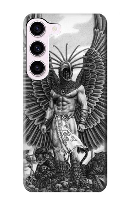 W1235 Aztec Warrior Hard Case and Leather Flip Case For Samsung Galaxy S23