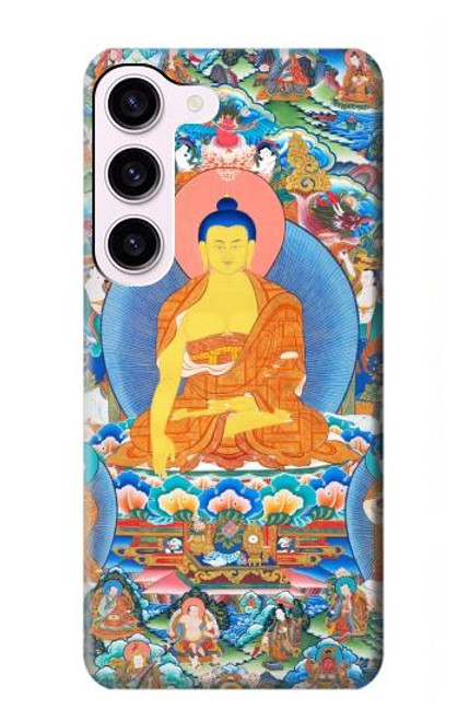 W1256 Buddha Paint Hard Case and Leather Flip Case For Samsung Galaxy S23