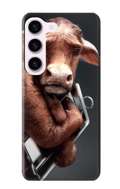 W1271 Crazy Cow Hard Case and Leather Flip Case For Samsung Galaxy S23