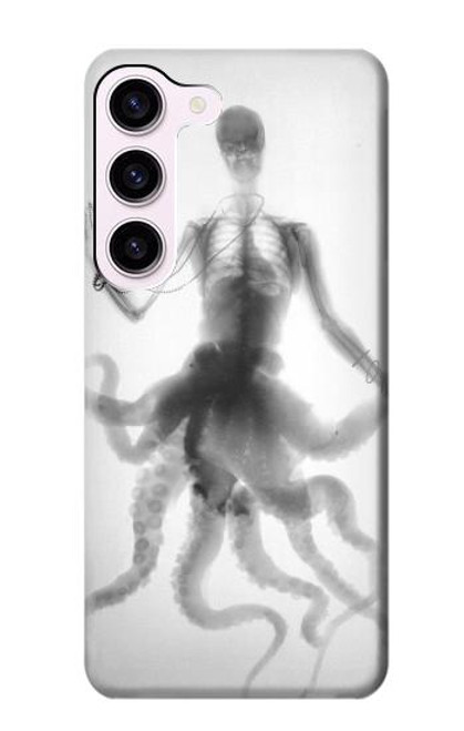 W1432 Skull Octopus X-ray Hard Case and Leather Flip Case For Samsung Galaxy S23