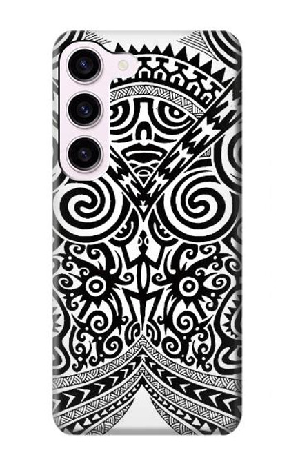 W1655 Maori Tattoo Hard Case and Leather Flip Case For Samsung Galaxy S23