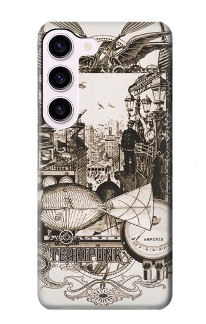 W1681 Steampunk Drawing Hard Case and Leather Flip Case For Samsung Galaxy S23