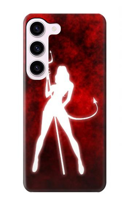 W2455 Sexy Devil Girl Hard Case and Leather Flip Case For Samsung Galaxy S23