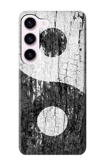 W2489 Yin Yang Wood Graphic Printed Hard Case and Leather Flip Case For Samsung Galaxy S23