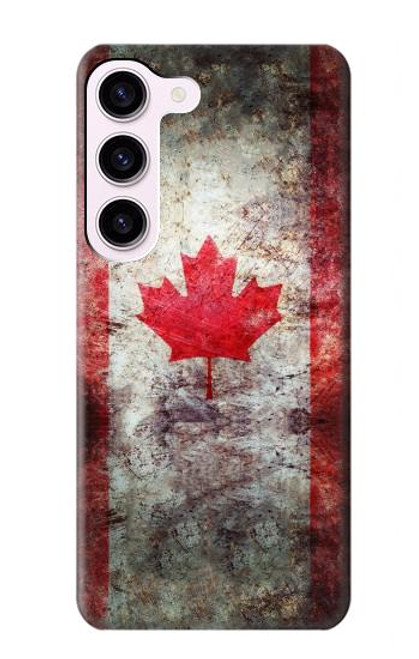 W2490 Canada Maple Leaf Flag Texture Hard Case and Leather Flip Case For Samsung Galaxy S23