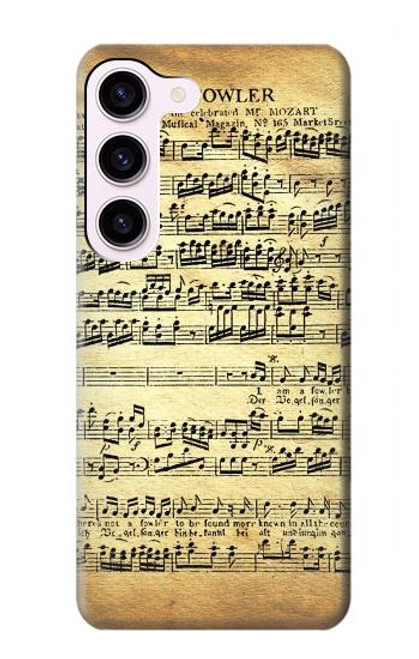 W2667 The Fowler Mozart Music Sheet Hard Case and Leather Flip Case For Samsung Galaxy S23