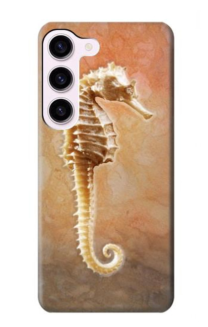 W2674 Seahorse Skeleton Fossil Hard Case and Leather Flip Case For Samsung Galaxy S23