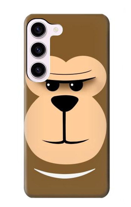 W2721 Cute Grumpy Monkey Cartoon Hard Case and Leather Flip Case For Samsung Galaxy S23