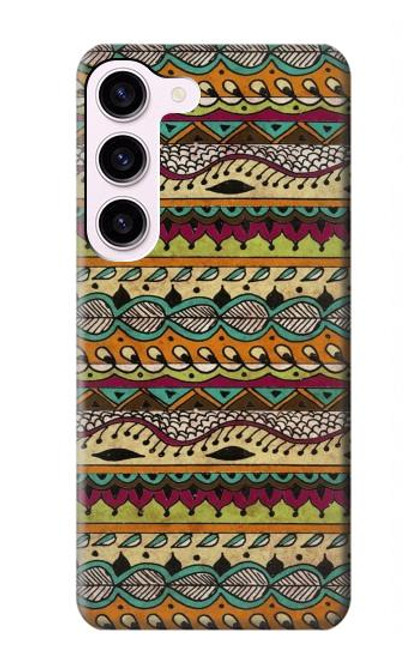 W2860 Aztec Boho Hippie Pattern Hard Case and Leather Flip Case For Samsung Galaxy S23