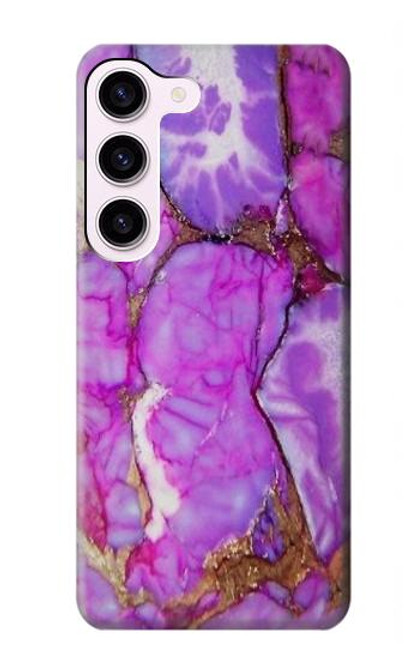 W2907 Purple Turquoise Stone Hard Case and Leather Flip Case For Samsung Galaxy S23