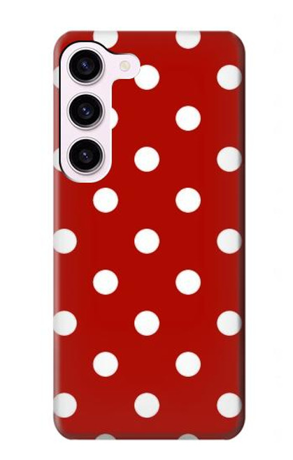 W2951 Red Polka Dots Hard Case and Leather Flip Case For Samsung Galaxy S23