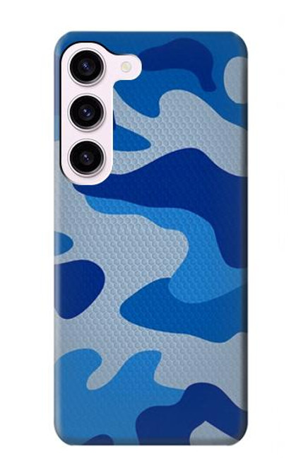 W2958 Army Blue Camo Camouflage Hard Case and Leather Flip Case For Samsung Galaxy S23