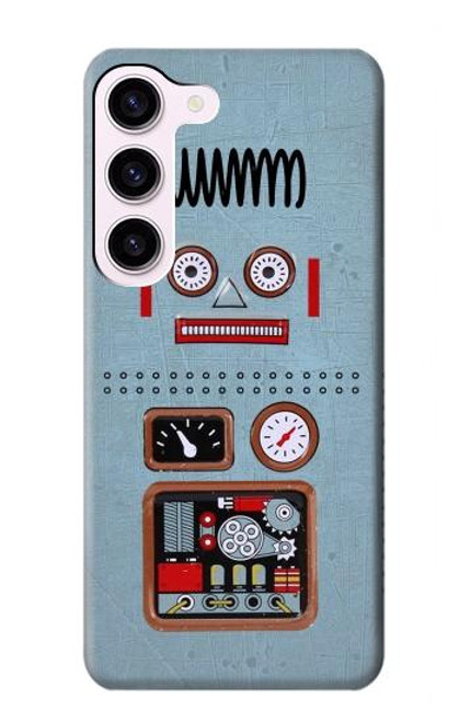 W3040 Retro Robot Toy Hard Case and Leather Flip Case For Samsung Galaxy S23