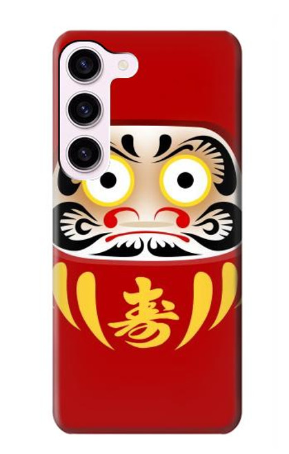 W3045 Japan Good Luck Daruma Doll Hard Case and Leather Flip Case For Samsung Galaxy S23