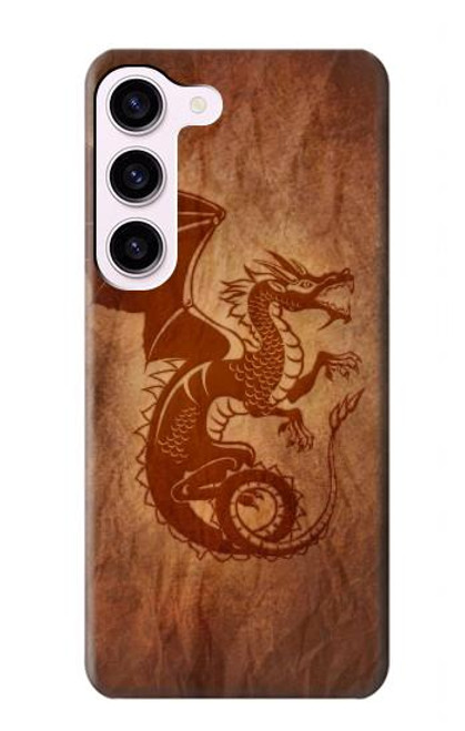 W3086 Red Dragon Tattoo Hard Case and Leather Flip Case For Samsung Galaxy S23