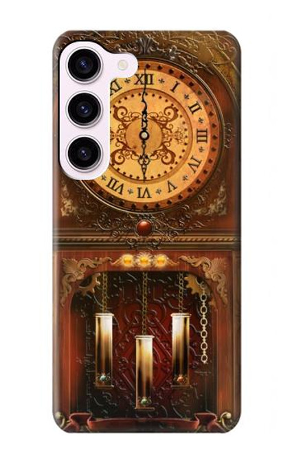 W3174 Grandfather Clock Hard Case and Leather Flip Case For Samsung Galaxy S23