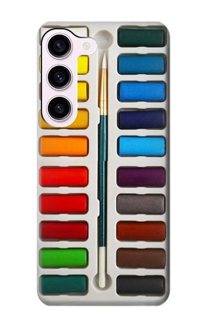 W3243 Watercolor Paint Set Hard Case and Leather Flip Case For Samsung Galaxy S23