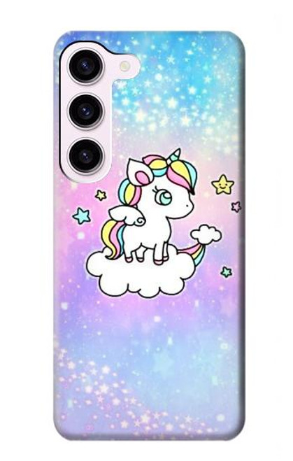 W3256 Cute Unicorn Cartoon Hard Case and Leather Flip Case For Samsung Galaxy S23