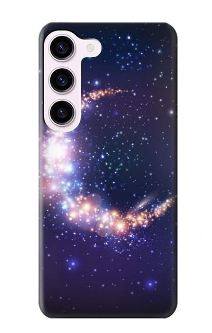 W3324 Crescent Moon Galaxy Hard Case and Leather Flip Case For Samsung Galaxy S23