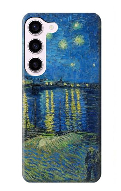 W3336 Van Gogh Starry Night Over the Rhone Hard Case and Leather Flip Case For Samsung Galaxy S23