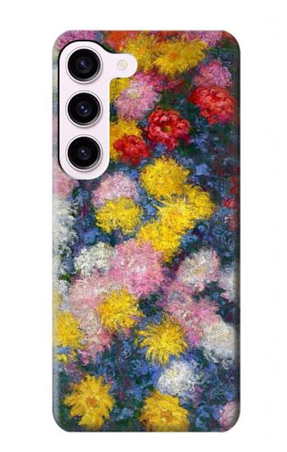 W3342 Claude Monet Chrysanthemums Hard Case and Leather Flip Case For Samsung Galaxy S23