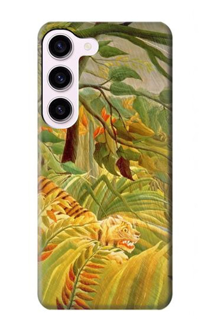 W3344 Henri Rousseau Tiger in a Tropical Storm Hard Case and Leather Flip Case For Samsung Galaxy S23