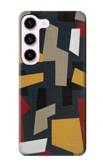 W3386 Abstract Fabric Texture Hard Case and Leather Flip Case For Samsung Galaxy S23