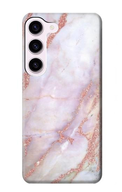 W3482 Soft Pink Marble Graphic Print Hard Case and Leather Flip Case For Samsung Galaxy S23