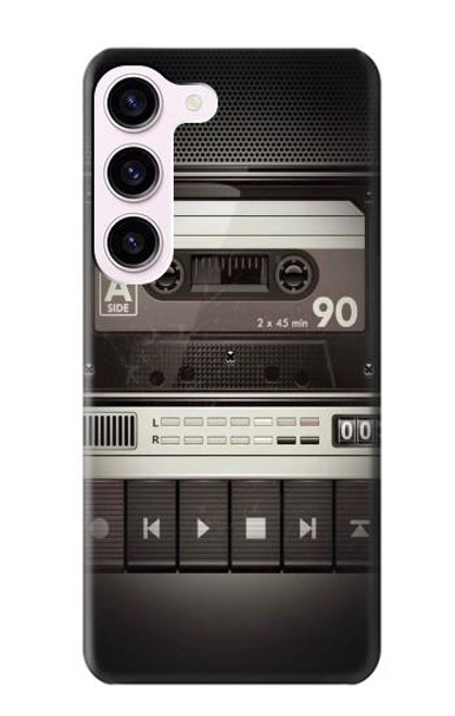 W3501 Vintage Cassette Player Hard Case and Leather Flip Case For Samsung Galaxy S23