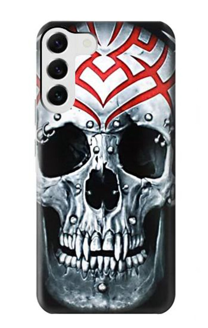 W0223 Vampire Skull Tattoo Hard Case and Leather Flip Case For Samsung Galaxy S23 Plus