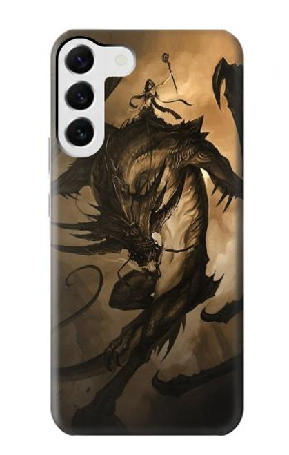 W0388 Dragon Rider Hard Case and Leather Flip Case For Samsung Galaxy S23 Plus